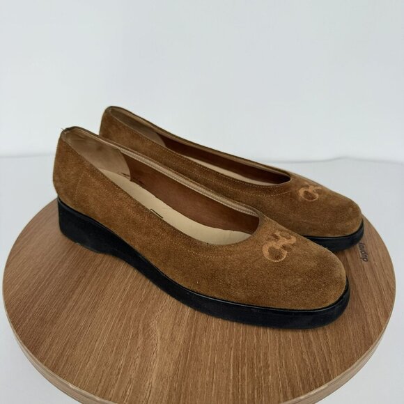 Salvatore‎ Ferragamo Brown Suede Platform Wedge Slip-On Shoes Size 6 - Picture 4 of 8